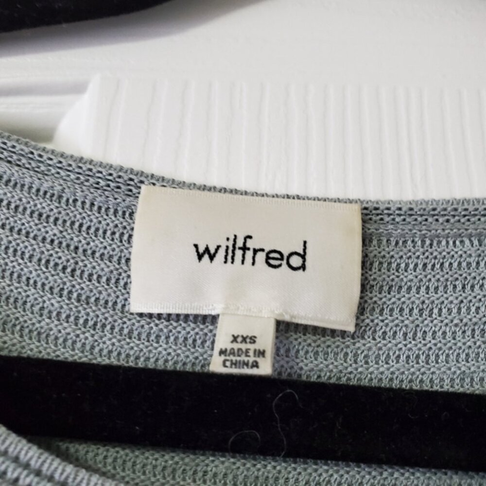 Aritzia Wilfred Blanchard Sweater Grey Linen Ribbed Italian yarn - Picture 4 of 6